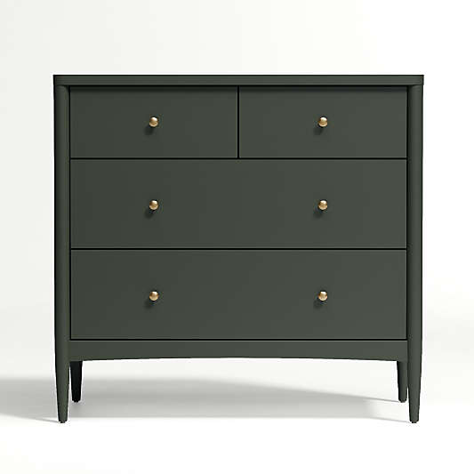 Hampshire Olive Green Wood 4-Drawer Kids Dresser