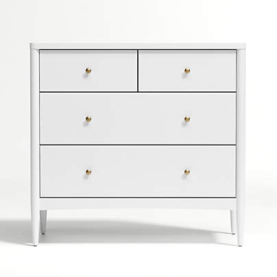 Hampshire White Wood 4-Drawer Kids Dresser