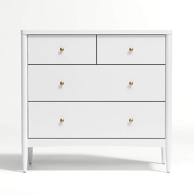 Kids Hampshire White 4 Drawer Dresser, Crate And Barrel Dresser Changing Table