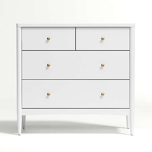 Hampshire White Wood 4-Drawer Kids Dresser