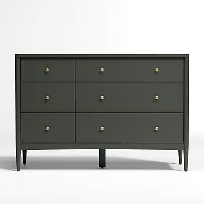 Hampshire Olive Green 6-Drawer Kids Dresser