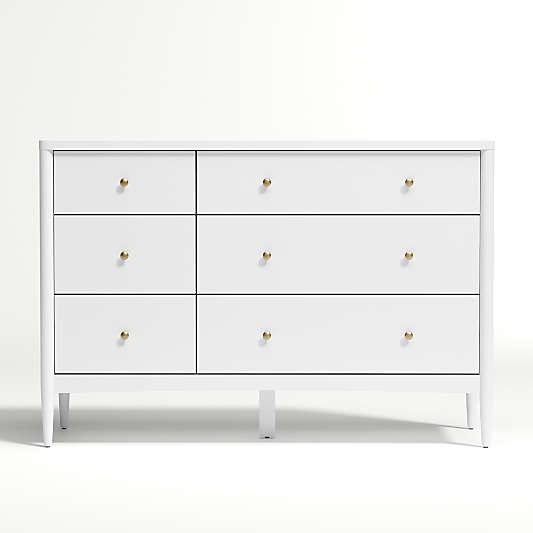 Hampshire White Wood 6-Drawer Kids Dresser