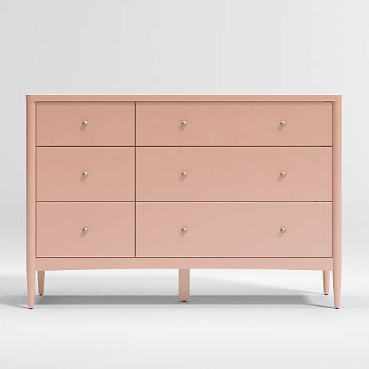 Hampshire Blush Wood 6-Drawer Kids Dresser