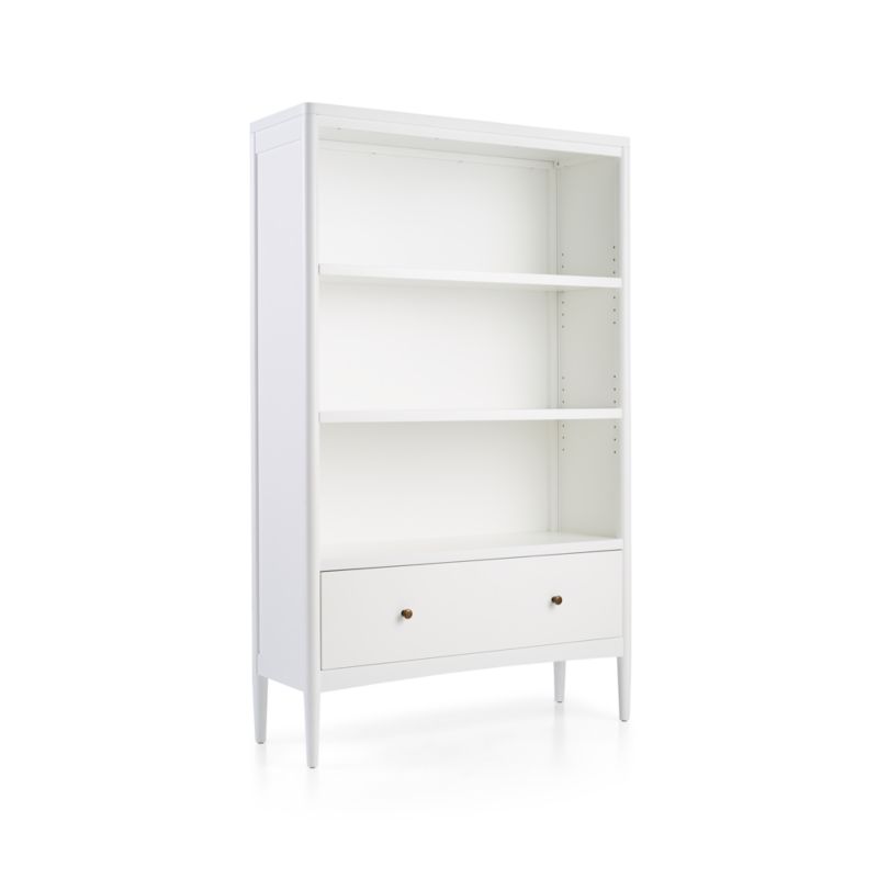 Hampshire Tall White Wood 3-Shelf Kids Bookcase with Drawer