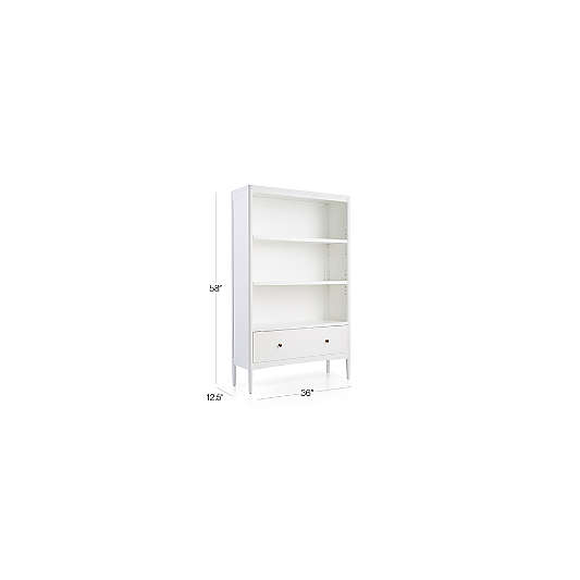 Hampshire Tall Cozy Grey Wood 3-Shelf Kids Bookcase with Drawer