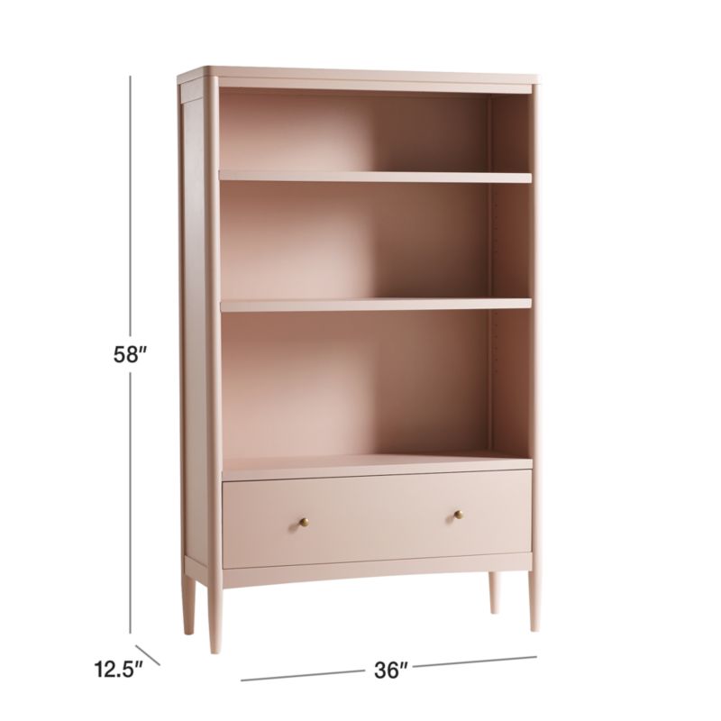Hampshire Tall Blush Wood 3Shelf Kids Bookcase with Drawer + Reviews