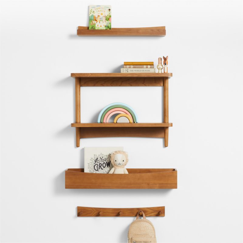 Hampshire Natural Brown Wood 2-Tier Kids Wall Shelf - image 3 of 6