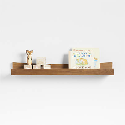 Hampshire Natural Brown Wood Kids Book Ledge Shelf