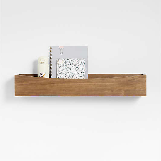 Hampshire Natural Brown Wood Kids Wall Shelf