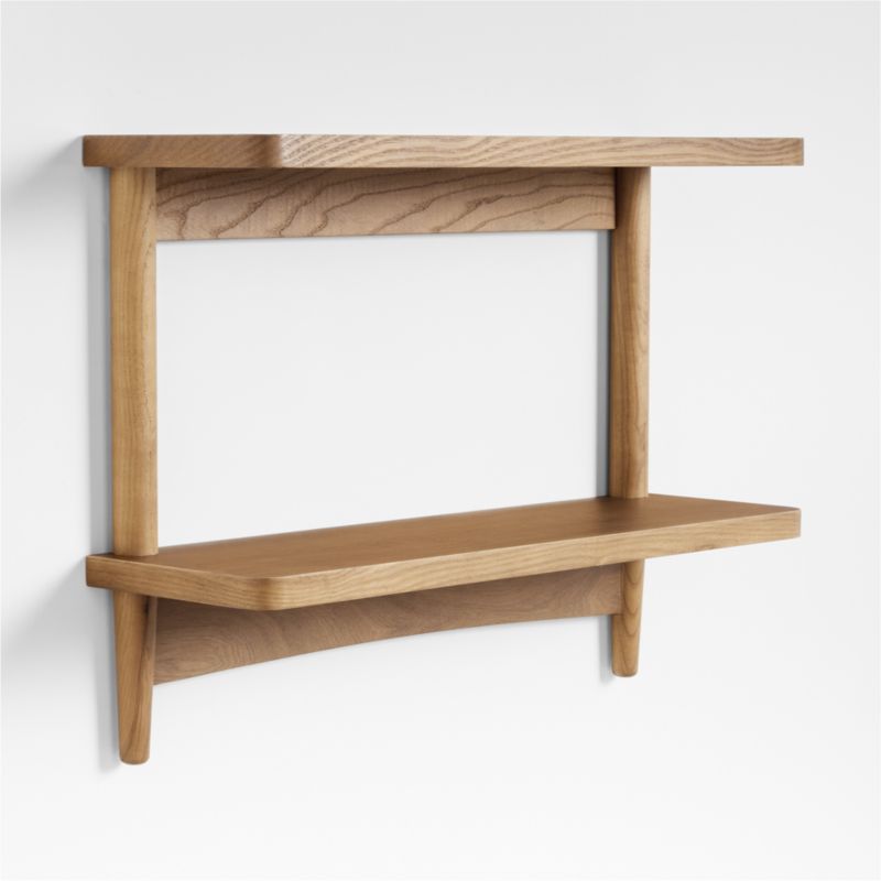 Hampshire Natural Brown Wood 2-Tier Kids Wall Shelf - image 4 of 6