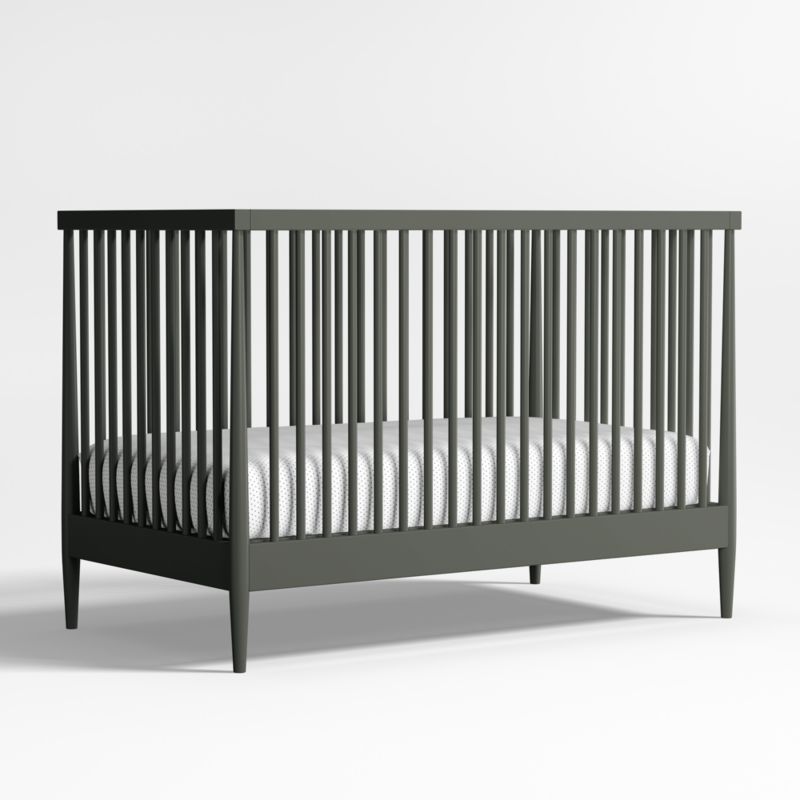 Hampshire Olive Green Wood Convertible Baby Crib