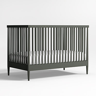 View Hampshire Olive Green Wood Convertible Baby Crib details
