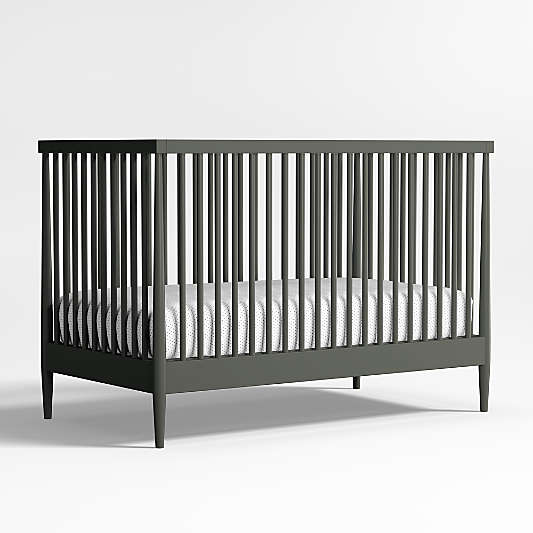 Hampshire Olive Green Wood Convertible Baby Crib