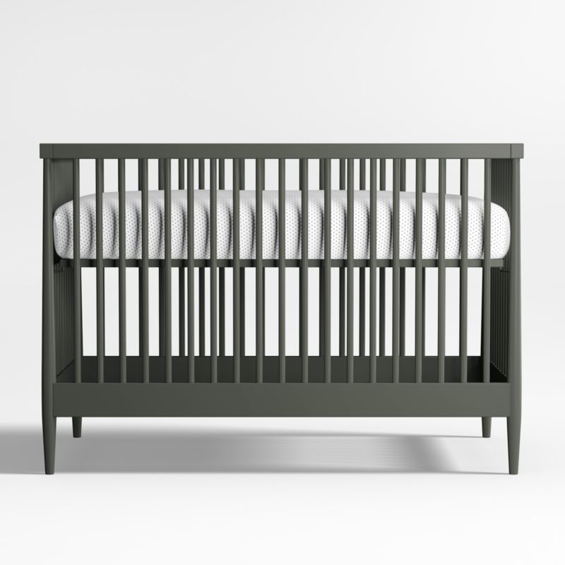 Hampshire Olive Green Wood Convertible Baby Crib