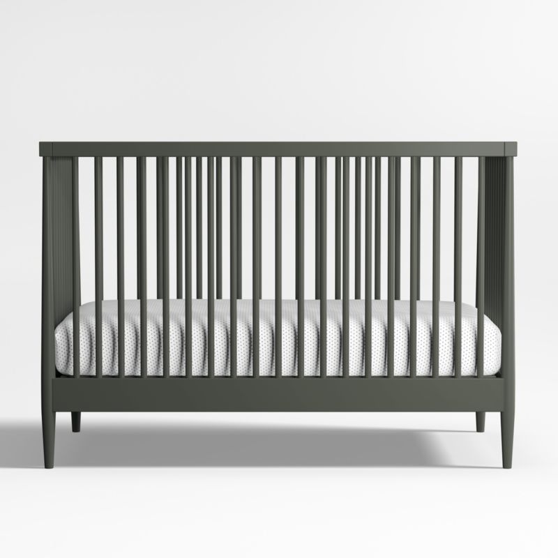 Hampshire Olive Green Wood Convertible Baby Crib