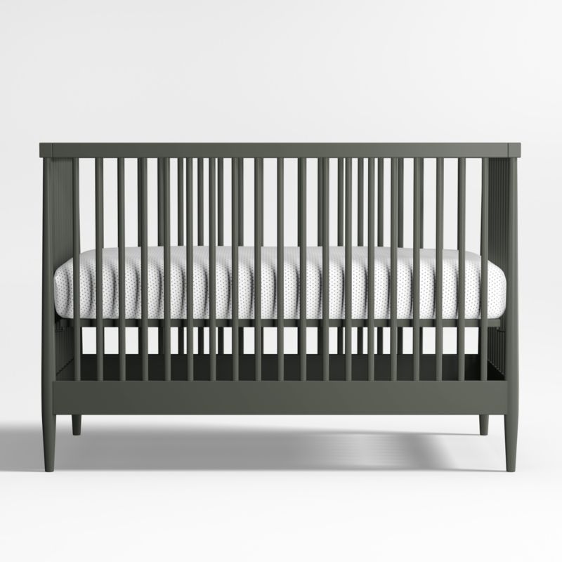 Hampshire Olive Green Wood Convertible Baby Crib