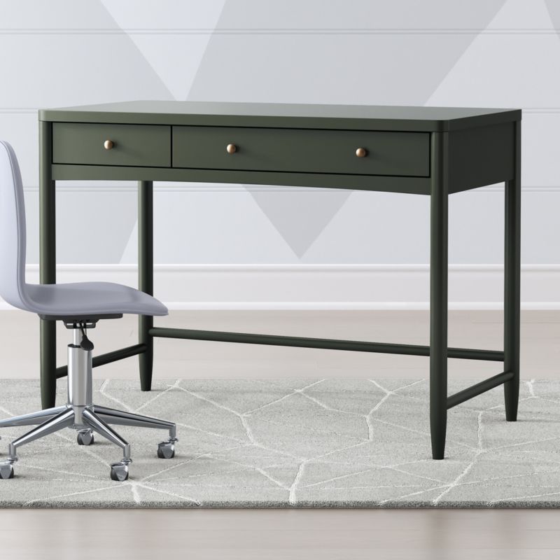 Green desk deals with drawers