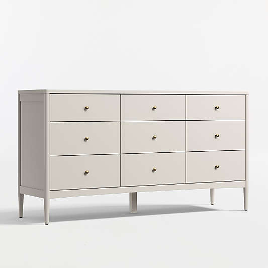 Hampshire 64" Cozy Grey Extra Wide 9-Drawer Kids Dresser