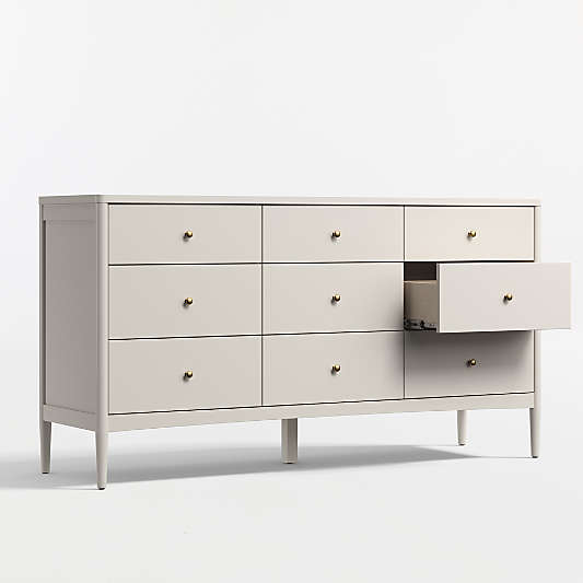 Hampshire 64" Cozy Grey Extra Wide 9-Drawer Kids Dresser