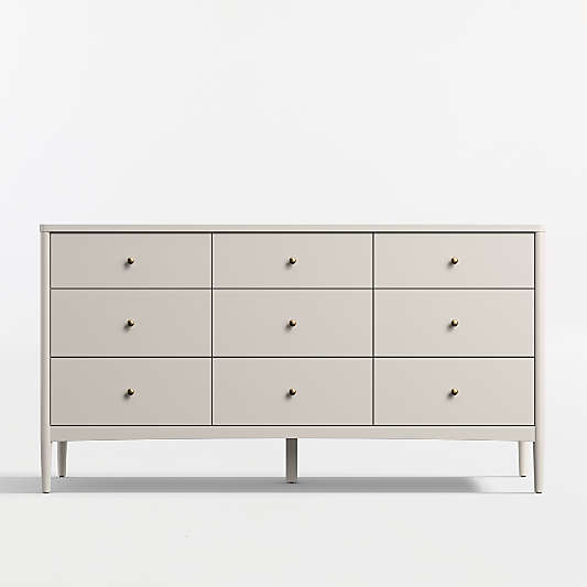 Hampshire 64" Cozy Grey Extra Wide 9-Drawer Kids Dresser