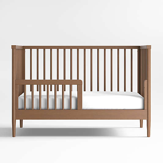 Hampshire Natural Brown Wood Convertible Baby Crib with Toddler Bed Rail