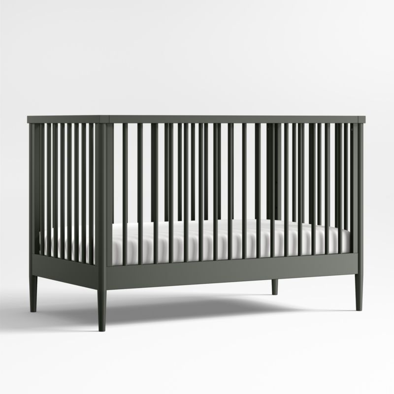 Hampshire Olive Green Wood Convertible Baby Crib - image 0 of 8