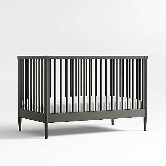 Hampshire Olive Green Wood Convertible Baby Crib