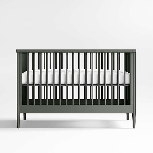 Hampshire Olive Green Wood Convertible Baby Crib