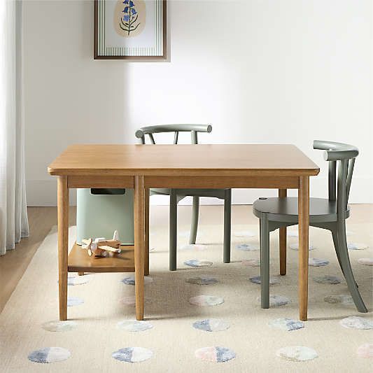 Hampshire Natural Brown Wood Kids Play Table with Storage