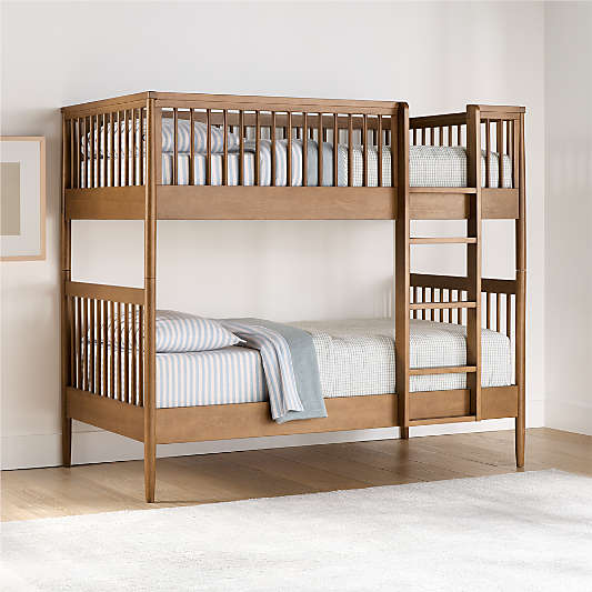 Hampshire Natural Brown Wood Kids Twin Bunk Bed