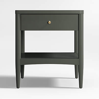 Hampshire Olive Green Wood Kids Nightstand with Drawer