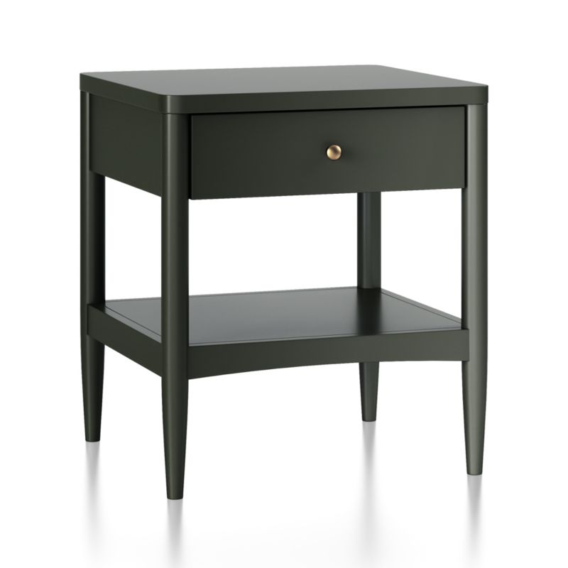 Hampshire Olive Green Wood Kids Nightstand with Drawer