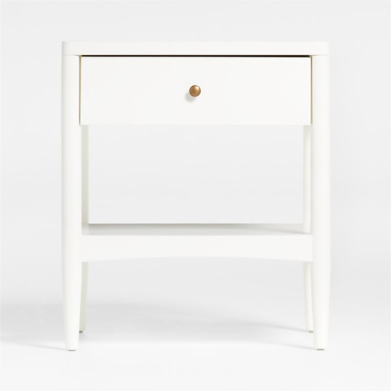 Hampshire White Wood Kids Nightstand with Drawer