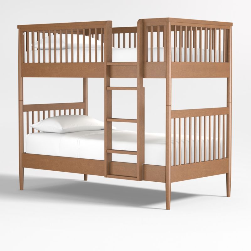 Hampshire Olive Green Wood Kids Twin Bunk Bed