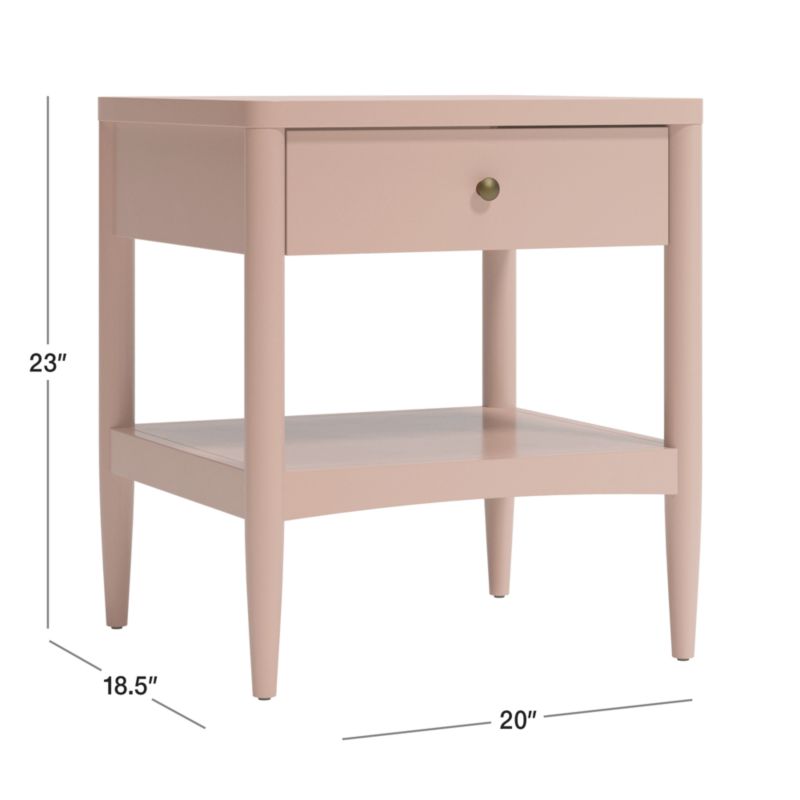 Hampshire Blush Wood Nightstand with Drawer