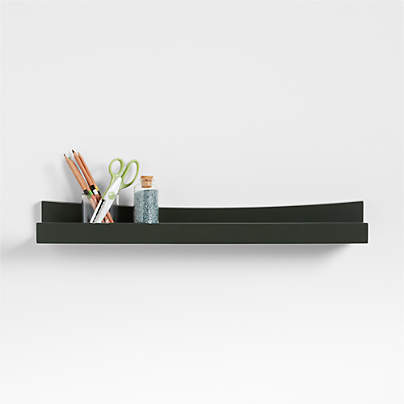 Hampshire Olive Green Wood Kids Book Ledge Shelf