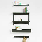 Hampshire Olive Green Wood 2-Tier Kids Wall Shelf + Reviews | Crate & Kids