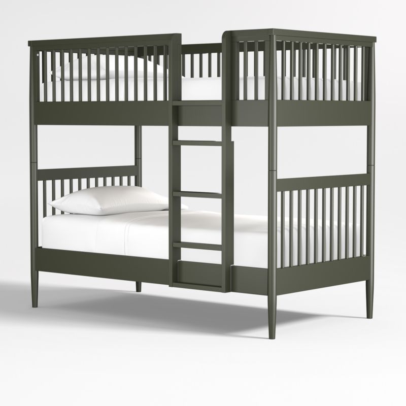 Hampshire Olive Green Wood Kids Twin Bunk Bed - image 0 of 5