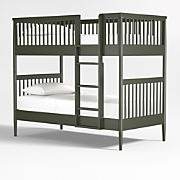 Hampshire Olive Green Wood Kids Twin Bunk Bed