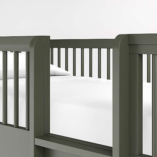 Hampshire Olive Green Wood Kids Twin Bunk Bed