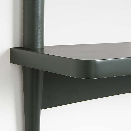 Hampshire 27" Olive Green Wood 2-Tier Kids Wall Shelf