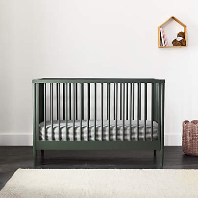 Hampshire Olive Green Wood Convertible Crib