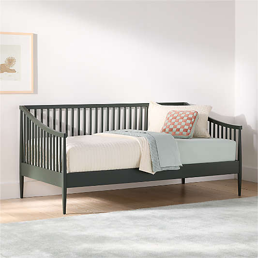 Hampshire Olive Green Spindle Wood Kids Daybed