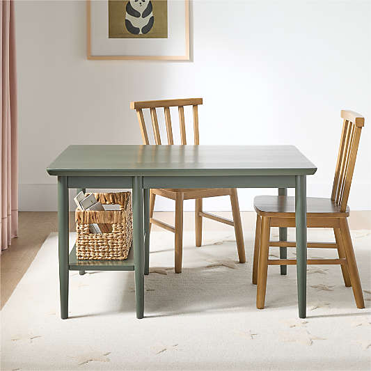 Hampshire Olive Green Wood Kids Play Table with Storage