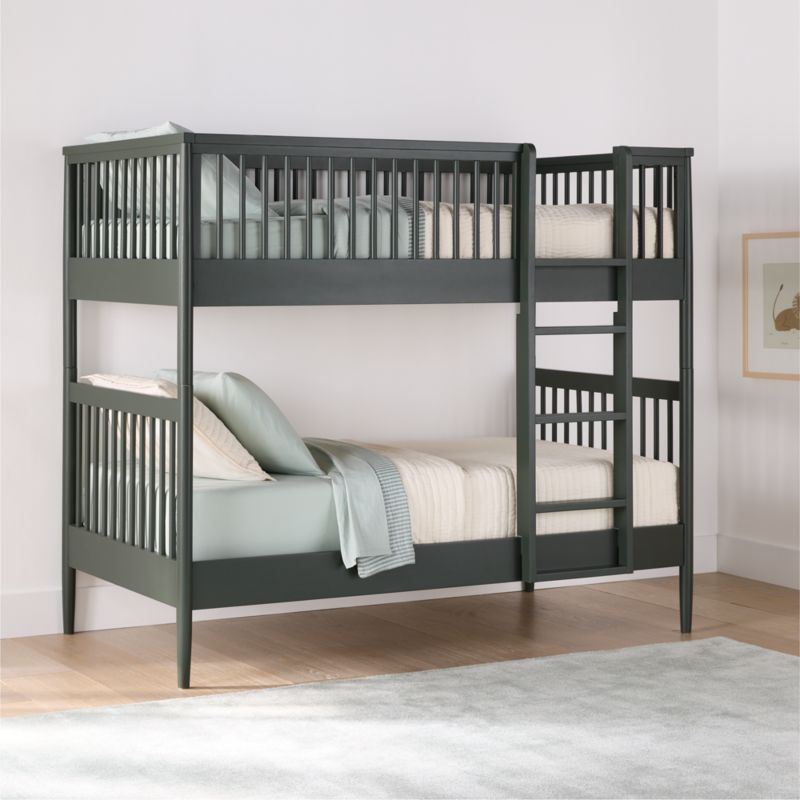 Hampshire Olive Green Wood Kids Twin Bunk Bed - image 3 of 8