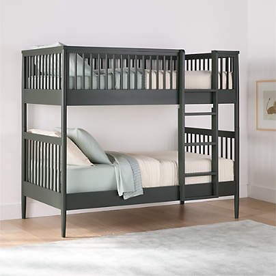 Hampshire Olive Green Wood Kids Twin Bunk Bed