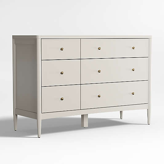 Hampshire 50" Cozy Grey Wood 6-Drawer Kids Dresser