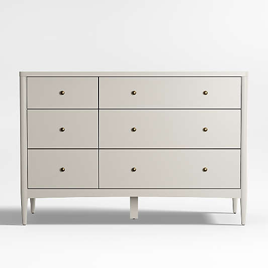 Hampshire Cozy Grey Wood 6-Drawer Kids Dresser