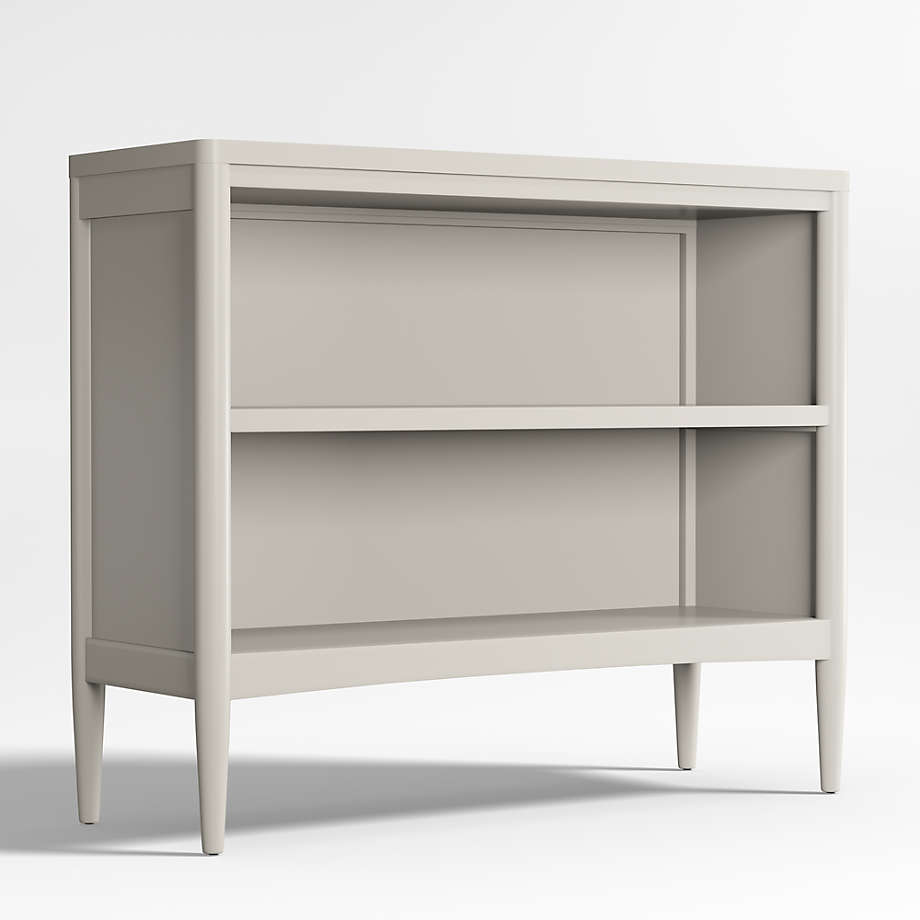 Hampshire Small Cozy Grey Wood 2-Shelf Bookcase