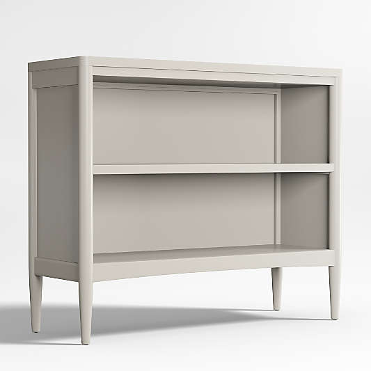 Hampshire Small Cozy Grey Wood 2-Shelf Bookcase